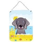 Caroline'S Treasures Weimaraner Summer Beach Wall Or Door Hanging Prints Bb2099Ds1216, 16Hx12W, Multicolor