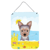 Caroline'S Treasures Yorkie Puppy Summer Beach Wall Or Door Hanging Prints Bb2100Ds1216, 16Hx12W, Multicolor