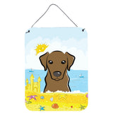 Caroline'S Treasures Chocolate Labrador Summer Beach Wall Or Door Hanging Prints Bb2102Ds1216, 16Hx12W, Multicolor