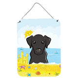 Caroline'S Treasures Black Labrador Summer Beach Wall Or Door Hanging Prints Bb2103Ds1216, 16Hx12W, Multicolor