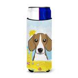 Caroline'S Treasures Bb2107Muk Beagle Summer Beach Michelob Ultra For Slim Cans, Multicolor