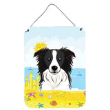Caroline'S Treasures Border Collie Summer Beach Wall Or Door Hanging Prints Bb2109Ds1216, 16Hx12W, Multicolor