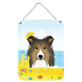 Caroline'S Treasures Sheltie Summer Beach Wall Or Door Hanging Prints Bb2110Ds1216, 16Hx12W, Multicolor