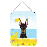 Caroline'S Treasures Doberman Summer Beach Wall Or Door Hanging Prints Bb2113Ds1216, 16Hx12W, Multicolor