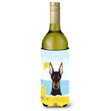 Caroline'S Treasures Bb2113Literk Doberman Summer Beach Wine Bottle Hugger Koozie, 750Ml, Multicolor