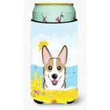 Caroline'S Treasures Bb2121Tbc Sable Corgi Summer Beach Tall Boy Hugger Koozie, Multicolor