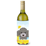 Caroline'S Treasures Bb2127Literk Silver Gray Poodle Summer Beach Wine Bottle Hugger Koozie, 750Ml, Multicolor