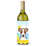 Caroline'S Treasures Bb2128Literk Jack Russell Terrier Summer Beach Wine Bottle Hugger Koozie, 750Ml, Multicolor