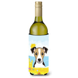 Caroline'S Treasures Bb2129Literk Jack Russell Terrier Summer Beach Wine Bottle Hugger Koozie, 750Ml, Multicolor