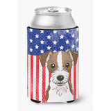 Caroline'S Treasures Bb2132Cc American Flag And Jack Russell Terrier Can Or Bottle Hugger, Multicolor