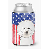 Caroline'S Treasures Bb2147Cc American Flag And Bichon Frise Can Or Bottle Hugger, Multicolor