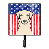 Caroline'S Treasures American Flag And Yellow Labrador Leash Or Key Holder Hooks, Multicolor