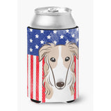 Caroline'S Treasures Bb2158Cc American Flag And Borzoi Can Or Bottle Hugger, Multicolor