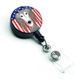 Caroline'S Treasures American Flag And Saluki Retractable Badge Reel, Multicolor (Bb2159Br)