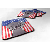 Caroline'S Treasures Bb2161Fc American Flag And Weimaraner Foam Coaster (Set Of 4), 3.5, Multicolor