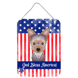 Caroline'S Treasures God Bless American Flag With Yorkie Puppy Wall Or Door Hanging Prints Bb2162Ds1216, 16Hx12W, Multicolor