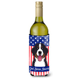Caroline'S Treasures Bb2167Literk God Bless American Flag With Bernese Mountain Dog Wine Bottle Hugger Koozie, 750Ml,