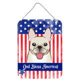 Caroline'S Treasures God Bless American Flag With French Bulldog Wall Or Door Hanging Prints Bb2168Ds1216, 16Hx12W, Multicolor
