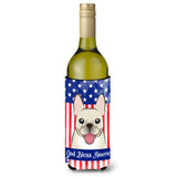 Caroline'S Treasures Bb2168Literk God Bless American Flag With French Bulldog Wine Bottle Hugger Koozie, 750Ml, Multic