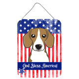 Caroline'S Treasures God Bless American Flag With Beagle Wall Or Door Hanging Prints Bb2169Ds1216, 16Hx12W, Multicolor