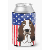 Caroline'S Treasures Bb2173Cc American Flag And Basset Hound Can Or Bottle Hugger, Multicolor