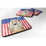 Caroline'S Treasures Bb2174Fc American Flag And Afghan Hound Foam Coaster (Set Of 4), 3.5, Multicolor
