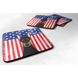 Caroline'S Treasures Bb2175Fc American Flag And Doberman Foam Coaster (Set Of 4), 3.5, Multicolor