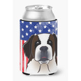 Caroline'S Treasures Bb2176Cc American Flag And Saint Bernard Can Or Bottle Hugger, Multicolor