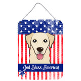 Caroline'S Treasures God Bless American Flag With Golden Retriever Wall Or Door Hanging Prints Bb2182Ds1216, 16Hx12W, Multicol