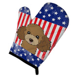 Caroline'S Treasures Bb2186Ovmt American Flag And Chocolate Brown Poodle Oven Mitt, 12 By 8.5, Multicolor