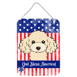 Caroline'S Treasures God Bless American Flag With Buff Poodle Wall Or Door Hanging Prints Bb2188Ds1216, 16Hx12W, Multicolor