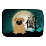 Caroline'S Treasures Halloween Scary Pug Brown Dish Drying Mat, 14 X 21