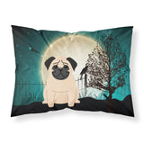 Caroline'S Treasures Halloween Scary Pug Fawn Fabric Standard Pillowcase Bb2198Pillowcase,