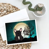 Halloween Scary French Bulldog Brindle Greeting Cards And Envelopes Pack Of 8