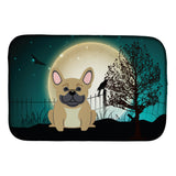 Caroline'S Treasures Halloween Scary French Bulldog Cream Dish Drying Mat, 14 X 21