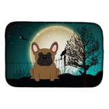 Caroline'S Treasures Halloween Scary French Bulldog Brown Dish Drying Mat, 14 X 21