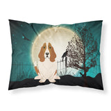 Caroline'S Treasures Halloween Scary Basset Hound Fabric Standard Pillowcase Bb2211Pillowcase, Multicolor