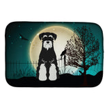 Caroline'S Treasures Halloween Scary Standard Schnauzer Salt And Pepper Dish Drying Mat, 14 X 21
