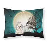 Caroline'S Treasures Halloween Scary Shih Tzu Silver White Fabric Standard Pillowcase Bb2275Pillowcase, Multicolor