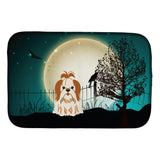 Caroline'S Treasures Halloween Scary Shih Tzu Red White Dish Drying Mat, 14 X 21