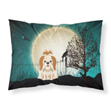 Caroline'S Treasures Halloween Scary Shih Tzu Red White Fabric Standard Pillowcase Bb2277Pillowcase, Multicolor