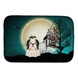 Caroline'S Treasures Halloween Scary Shih Tzu Black White Dish Drying Mat, 14 X 21