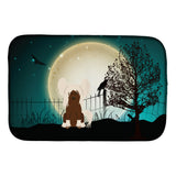Caroline'S Treasures Halloween Scary Chinese Crested Cream Dish Drying Mat, 14 X 21