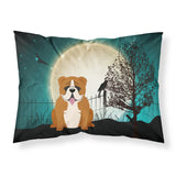 Caroline'S Treasures Halloween Scary English Bulldog Red White Fabric Standard Pillowcase Bb2310Pillowcase, Multicolor