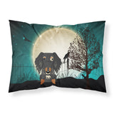Caroline'S Treasures Halloween Scary Wire Haired Dachshund Dapple Fabric Standard Pillowcase Bb2318Pillowcase, Multicolor