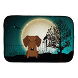 Caroline'S Treasures Halloween Scary Dachshund Red Brown Dish Drying Mat, 14 X 21