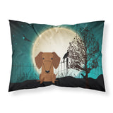 Caroline'S Treasures Halloween Scary Dachshund Red Brown Fabric Standard Pillowcase Bb2320Pillowcase, Multicolor