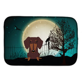 Caroline'S Treasures Halloween Scary Dachshund Chocolate Dish Drying Mat, 14 X 21