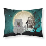 Caroline'S Treasures Halloween Scary Chow Blue Fabric Standard Pillowcase Bb2329Pillowcase, Multicolor