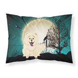Caroline'S Treasures Halloween Scary Chow White Fabric Standard Pillowcase Bb2330Pillowcase, Multicolor